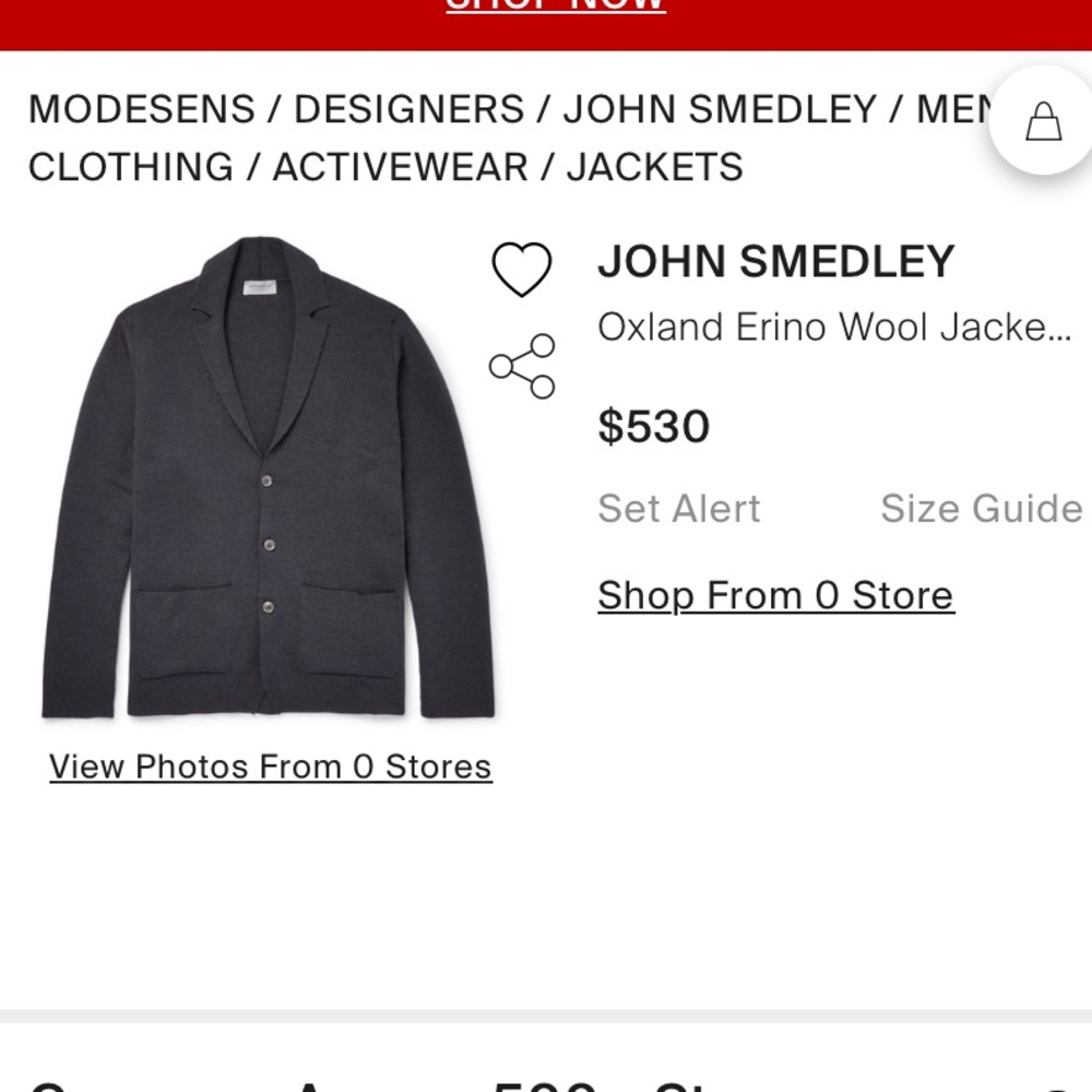 John Smedley OXLAND JACKET VN LS